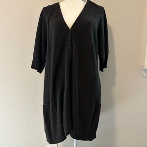 Eileen Fisher black long lean Cardigan